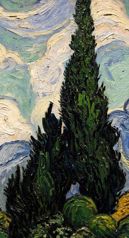 02B Wheat Field with Cypresses close up - Vincent van Gogh 1889 - New York Metropolitan Museum of Art